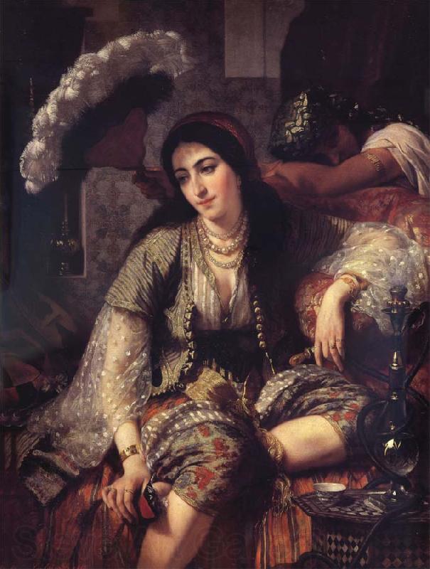 Ange Tissier Algerian Woman and her slave Spain oil painting art